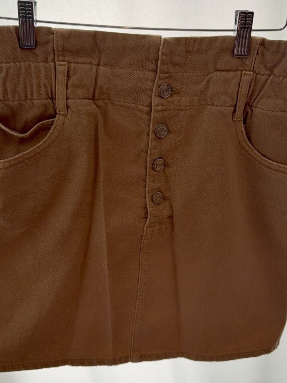Scotch & Soda - Tan Jean Button Skirt